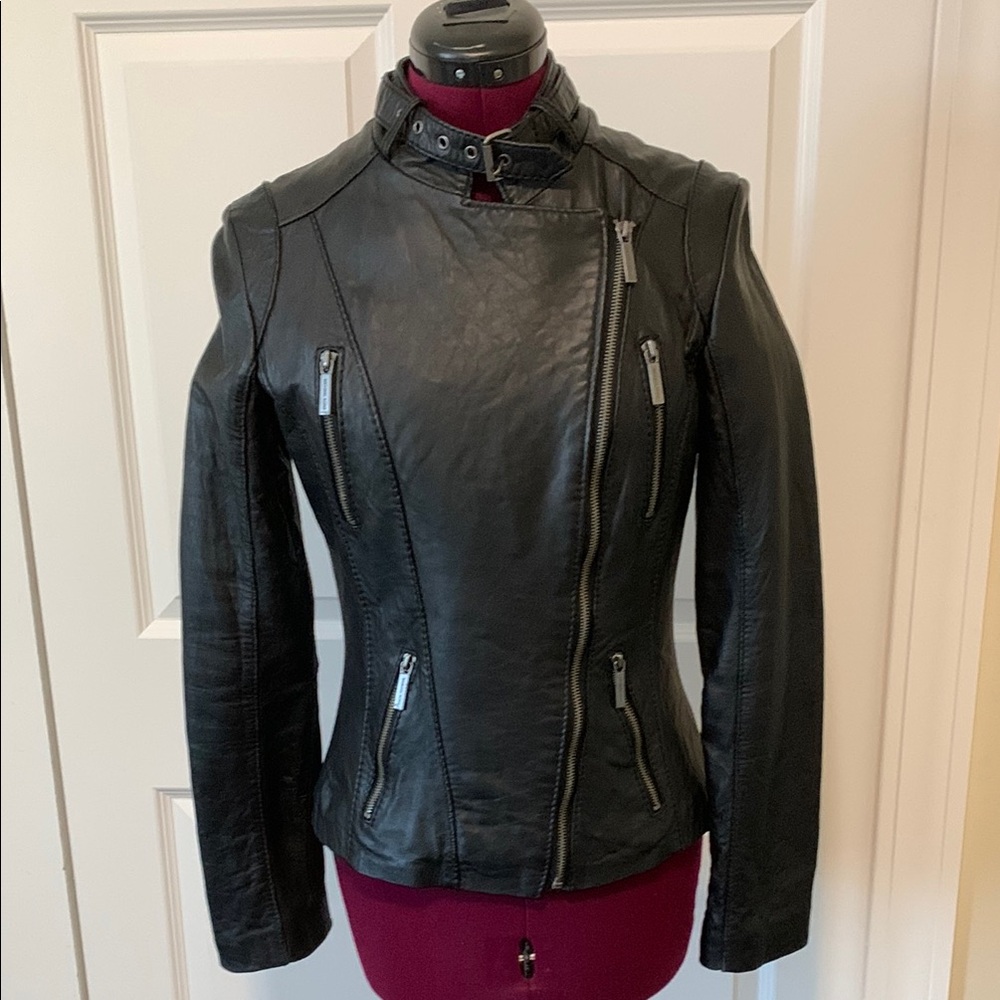 Black Leather Moto Jacket